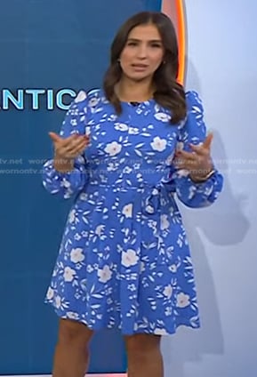 Angie Lassman’s blue floral dress on Today