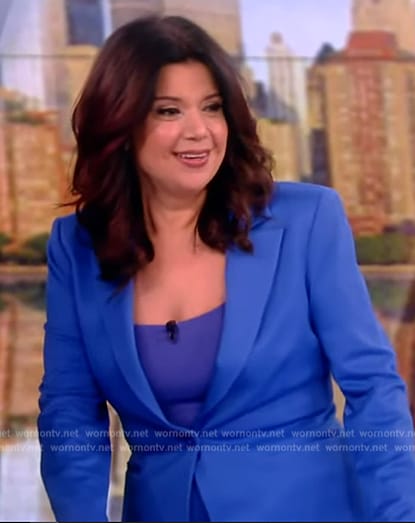 Ana’s blue blazer and pants on The View