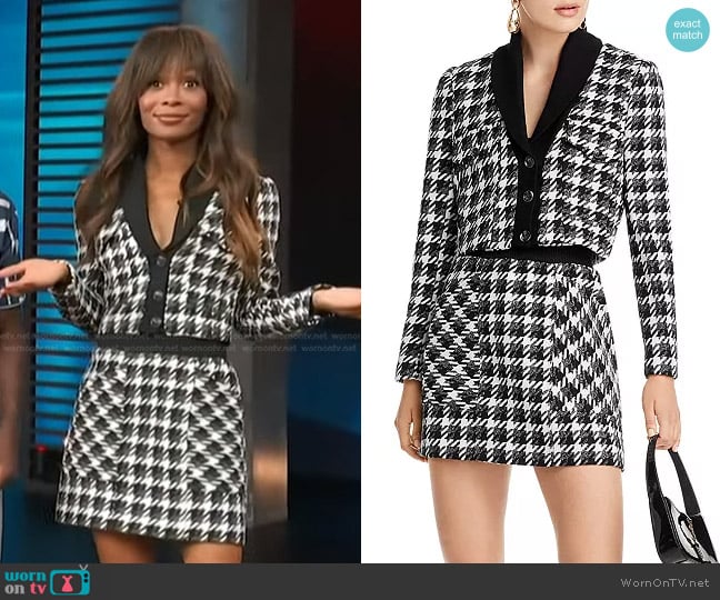 Aqua Cropped Jacket worn by Zuri Hall on Access Hollywood