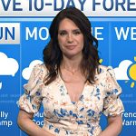 Maria’s beige floral v-neck dress on Today