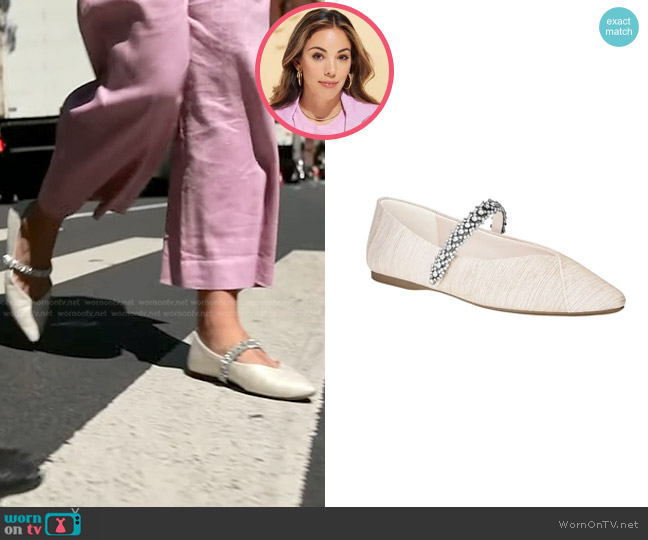 Birdies Goldfinch Crystal Strap Flat worn by Bianca Gates on Today