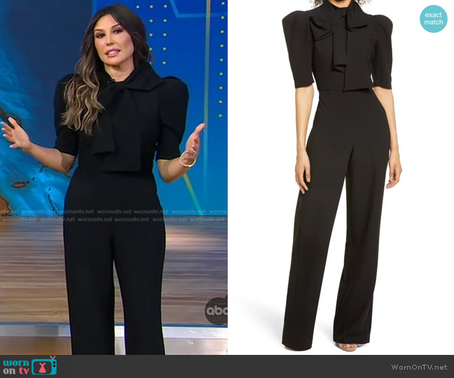 Black Halo Ara Jumpsuit worn by Leslie Lopez on Good Morning America