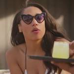 Brandi’s black heart shape sunglasses on Selling the OC
