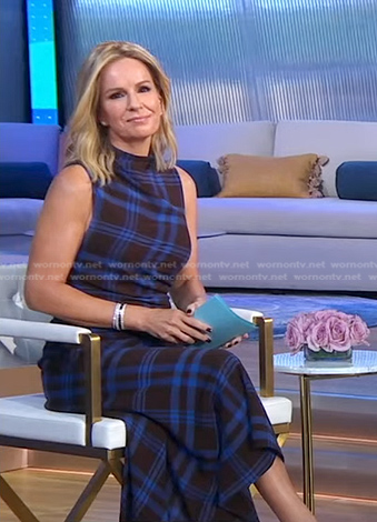 Jennifer’s brown and blue plaid dress on Good Morning America