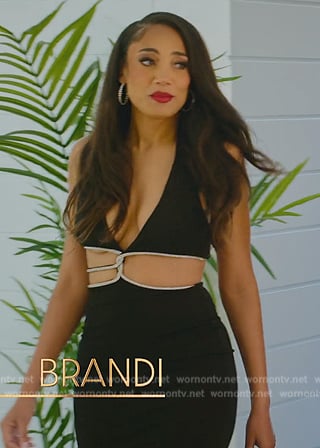 Brandi’s black embellished trim dress on Selling the OC
