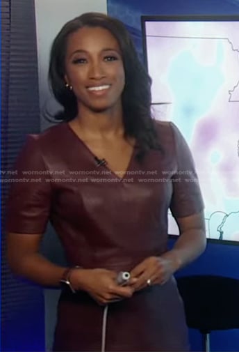 Brittany’s brown leather mini dress on Good Morning America