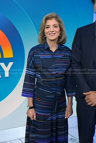 Caroline Kennedy’s blue striped blouse and skirt on Today