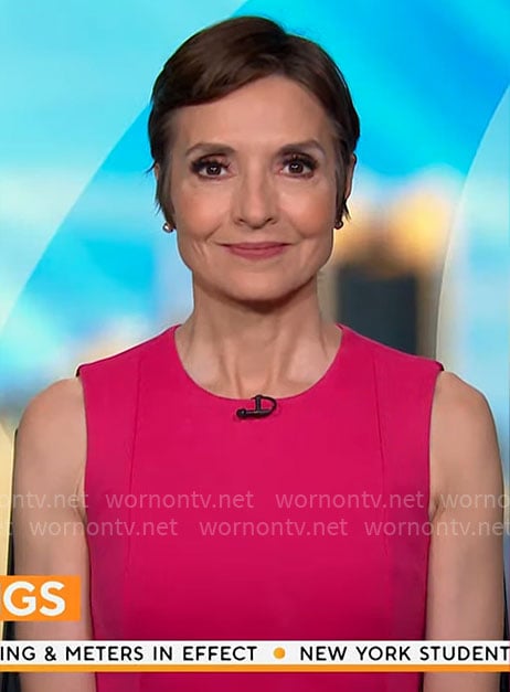 Catherine Herridge’s sleeveless pink dress on CBS Mornings
