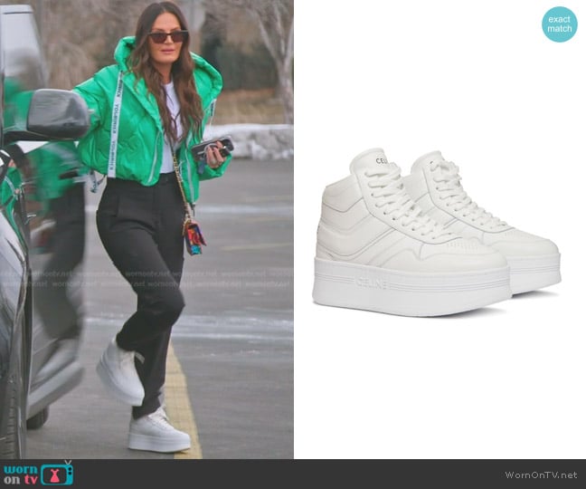 Celine Mid Block Sneakerswith Wedge In Calfskin worn by Lisa Barlow on The Real Housewives of Salt Lake City