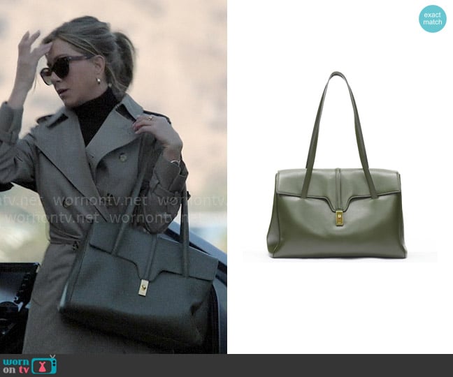 Celine Heidi Bag in Khaki Green worn by Alex Levy (Jennifer Aniston) on The Morning Show