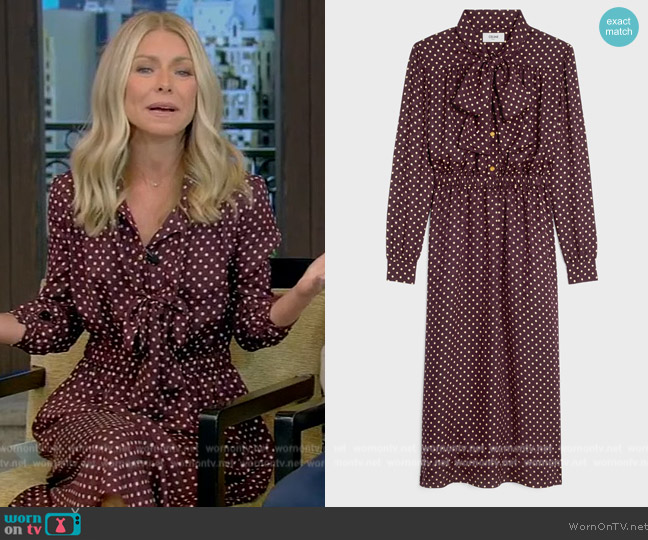 Celine Low Lavalliere Dress worn by Kelly Ripa on Live with Kelly and Mark