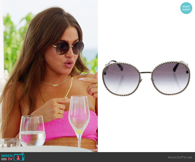 Chanel Chain Link Accent Round Sunglasses worn by Brynn Whitfield on The Real Housewives of New York City