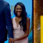 Charity’s pink sleeveless asymmetric dress on Live with Kelly and Mark
