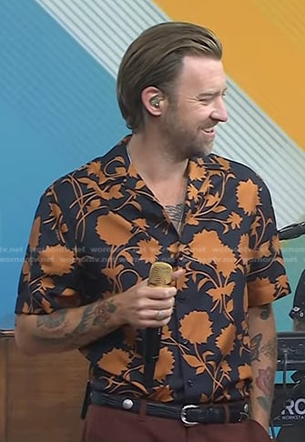 Charles Kelley’s black and orange floral shirt on Today