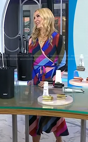 Chassie’s multicolor striped wrap dress on Today