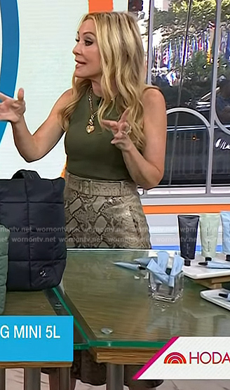 Chassie’s snakeskin belted skirt on Today