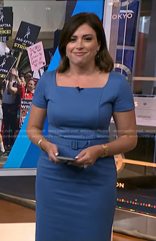 Chloe Melas’s blue belted dress on NBC News Daily