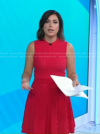 Chloe Melas’s red scalloped knit dress on Today
