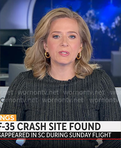 Christina Ruffini’s printed long sleeve top on CBS Mornings