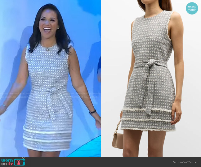 Cinq a Sept Mindie Tweed Belted Minidress worn by Laura Jarrett on Today