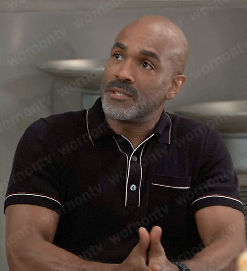 Curtis’s black polo shirt on General Hospital