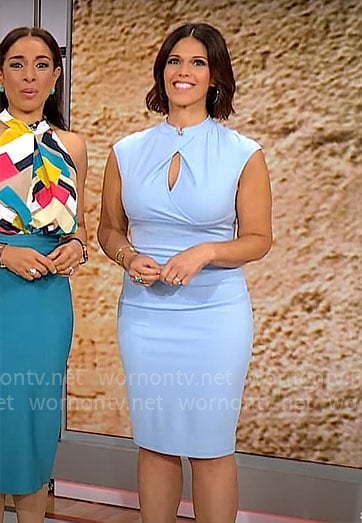 Dana Jacobson’s light blue keyhole dress on CBS Mornings