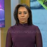 Dana Griffin’s purple mesh long sleeve top on Today