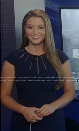 Dani Beckstrom’s navy cutout dress on Good Morning America