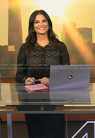 Darlene’s black mesh inset dress on Today