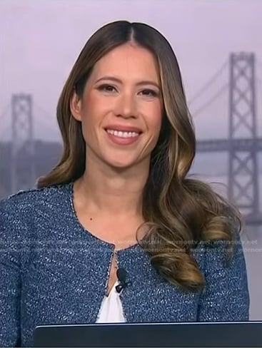 Deirdre’s blue tweed jacket on NBC News Daily
