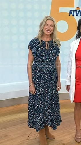 Denise Caron-quinn’s navy floral dress on Today