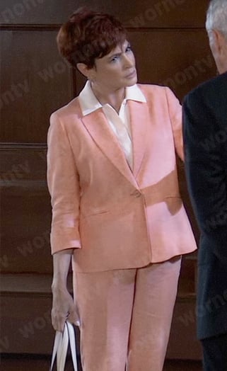 Diane’s coral suit on General Hospital
