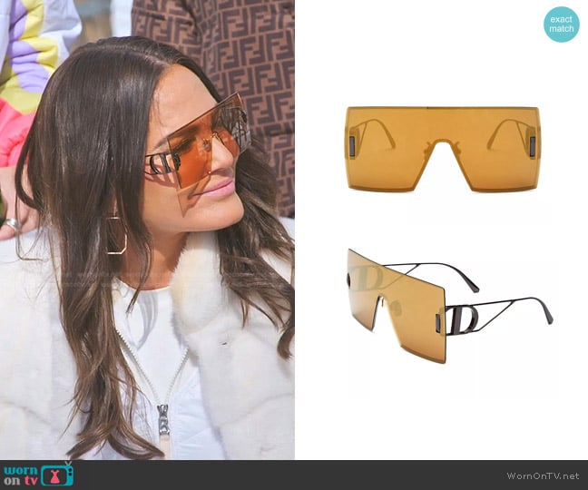 Dior 30Montaigne M1U Mask Sunglasses worn by Meredith Marks on The Real Housewives of Salt Lake City