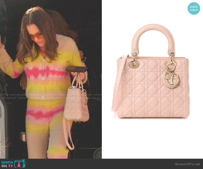 Dior Medium Lady Dior Bag in Powder Pink Cannage Lambskin worn by Meredith Marks on The Real Housewives of Salt Lake City