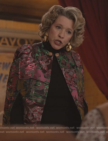 Donna’s floral jacquard blazer on Only Murders in the Building