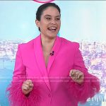 Donna’s pink feather cuff blazer on Today