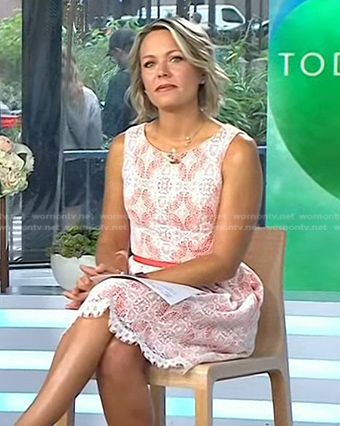 Dylan’s white overlay lace dress on Today