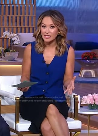 Eva’s blue vest on Good Morning America