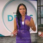 Elizabeth Werner’s purple jumpsuit on CBS Mornings