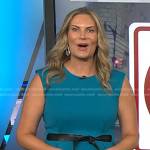 Emily West’s teal dress with black leather belt on Today