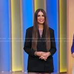 Erica Wark’s rhinestone mesh dress and black blazer on Good Morning America
