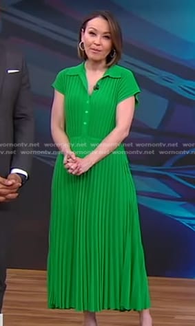 Eva’s green pleated dress on Good Morning America