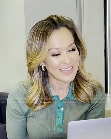 Eva’s green polo top on Good Morning America