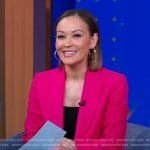 Eva’s hot pink double breasted blazer on Good Morning America