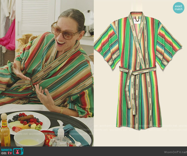 Far West Green El Cosmico Kimono Robe worn by Jenna Lyons on The Real Housewives of New York City