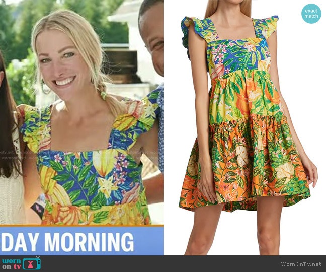 Farm Rio Caipirinha Tiered Cotton Minidress worn by Lindsay Czarniak on Today