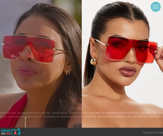 Fashion Nova She's Far Out Sunglasses worn by Kayla Carmona (Kayla Carmona) on Selling the OC