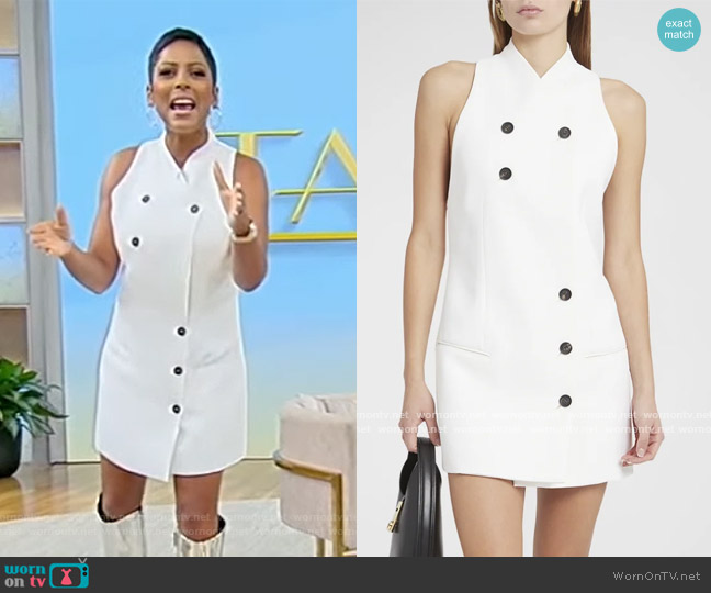 Ferragamo Sleeveless Button-Front Double Crepe Mini Dress worn by Tamron Hall on Tamron Hall Show