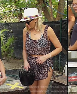 Gina’s leopard print top and skirt on The Real Housewives of Orange County