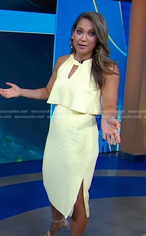 Ginger’s yellow keyhole dress on Good Morning America